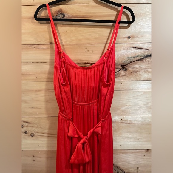Crinkle Satin Dress in Poppy Red Size XL - Picture 12 of 15
